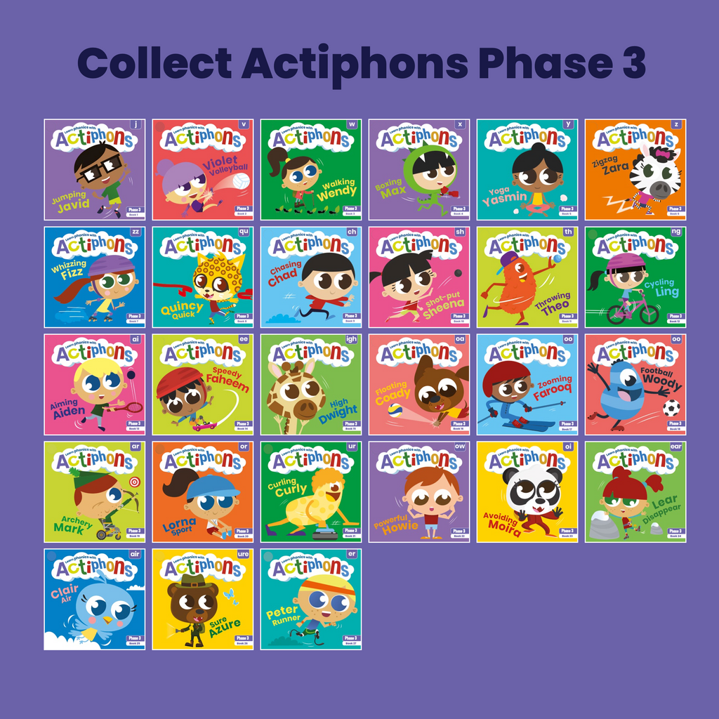 Learn Phonics with Actiphons: PHASE 3 READING BOOK COLLECTION