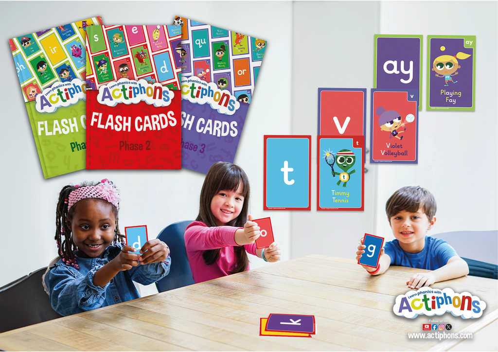 Learn Phonics with Actiphons Phase 2, 3 and 5 Flash cards collection
