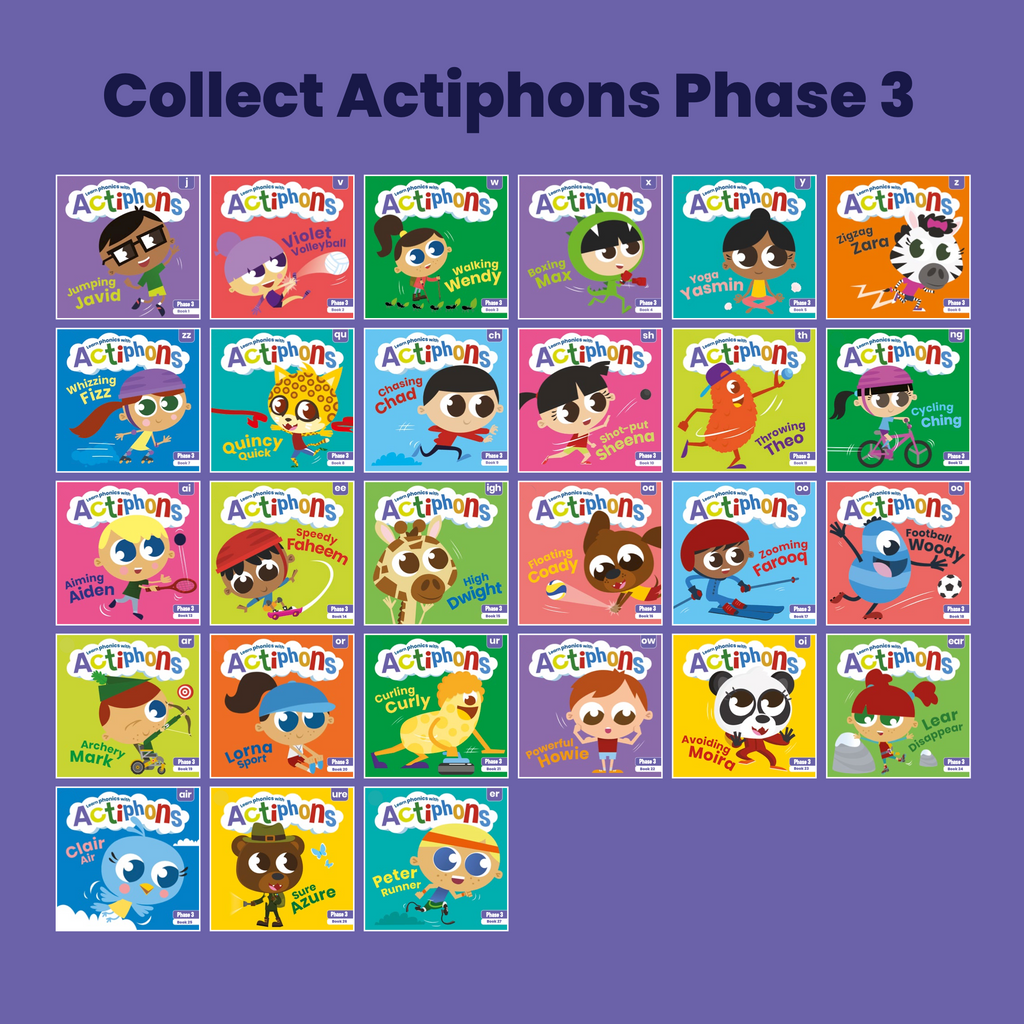 Learn phonics with Actiphons reading book collection phase 3