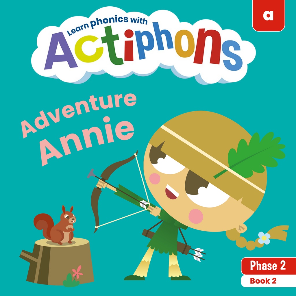 Learn phonics with Actiphons Adventure Annie 'a' sound reading book front cover
