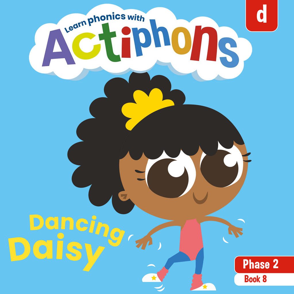 Learn phonics with Actiphons Dancing Daisy 'd' sound reading book front cover