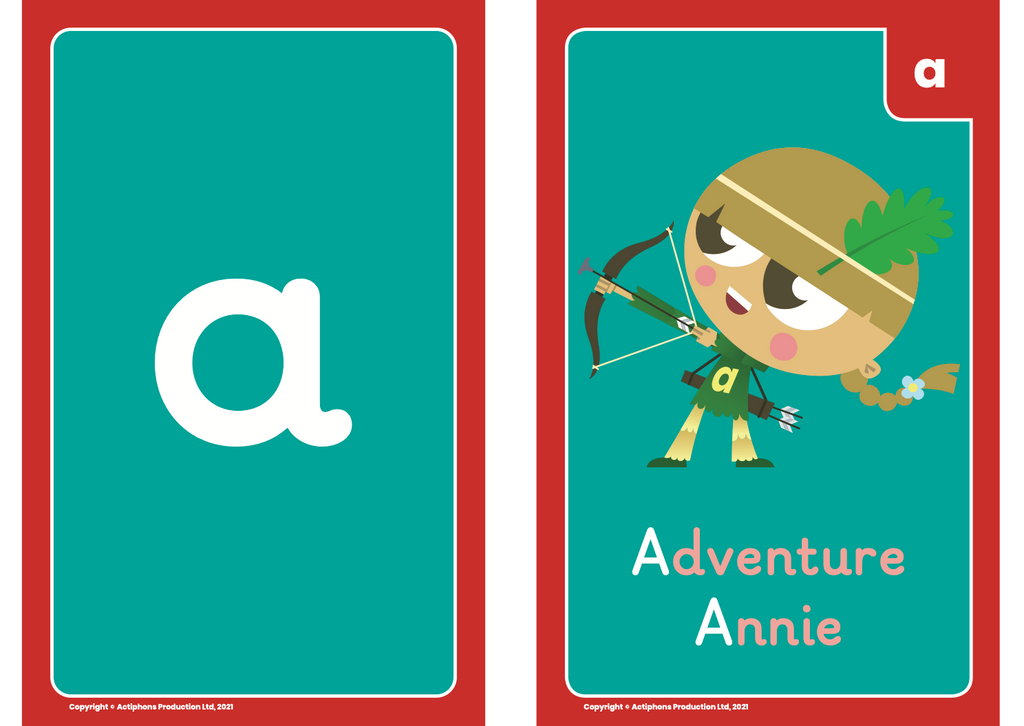 Phase 2 Adventure Annie 'a' flash card