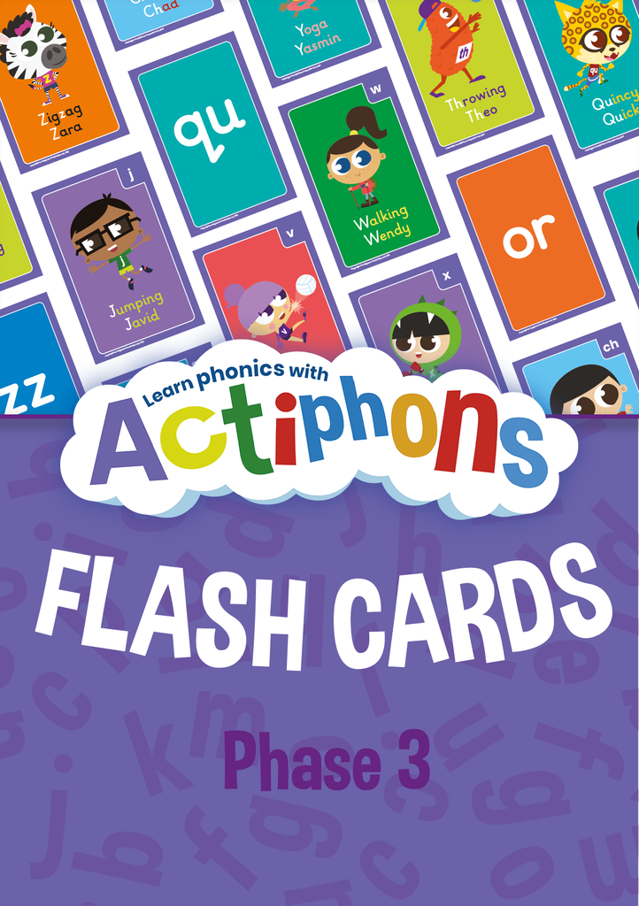 Phase 3 Phonics Actiphons Flash cards front cover