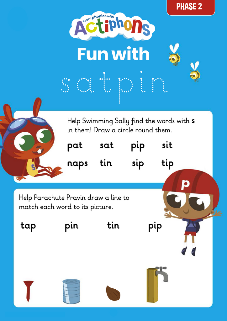 Phase 2 SATPIN letters and sounds activity sheet