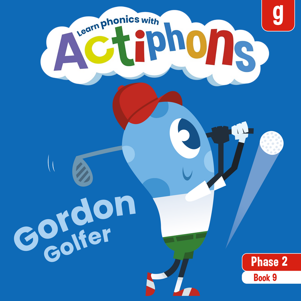 Learn phonics with Actiphons Gordon Golfer 'g' sound reading book front cover