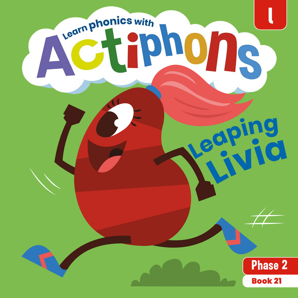 Learn phonics with Actiphons Leaping Livia 'l' sound reading book front cover