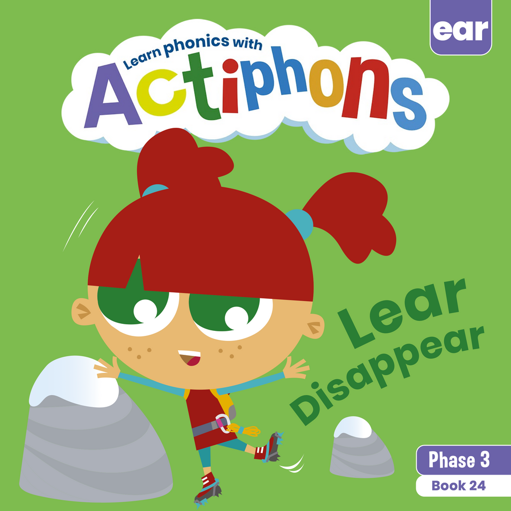 Learn phonics with Actiphons Lear Disappear 'ear' sound reading book front cover
