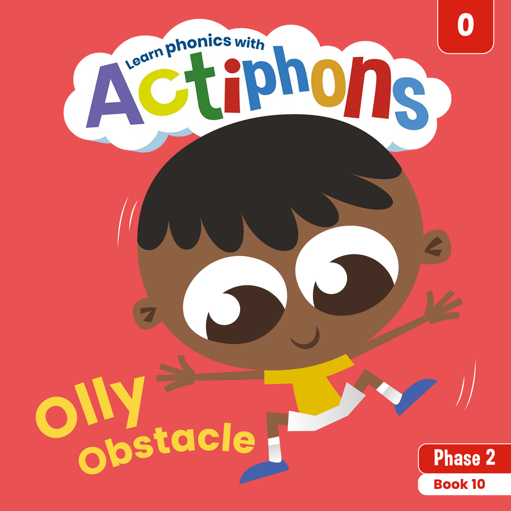 Learn phonics with Actiphons Olly Obstacle 'o' sound reading book front cover