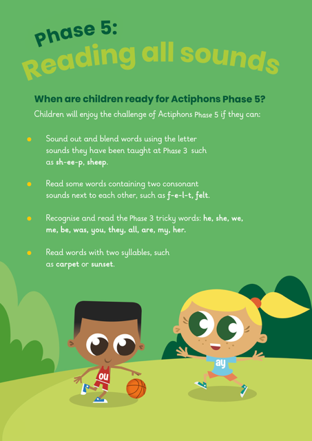 Learn phonics with Actiphons A parents guide Phase 5 explanation page