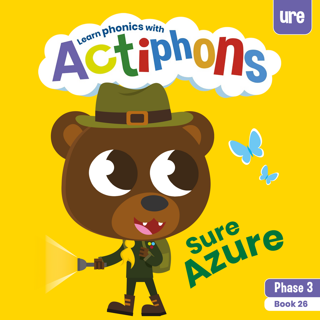 Learn phonics with Actiphons Sure Azure 'ure' sound reading book front cover