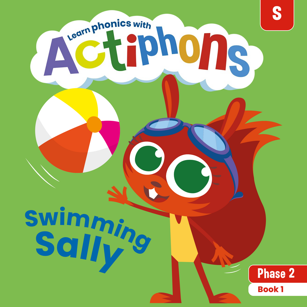 Learn phonics with Actiphons Swimming Sally 's' sound reading book front cover