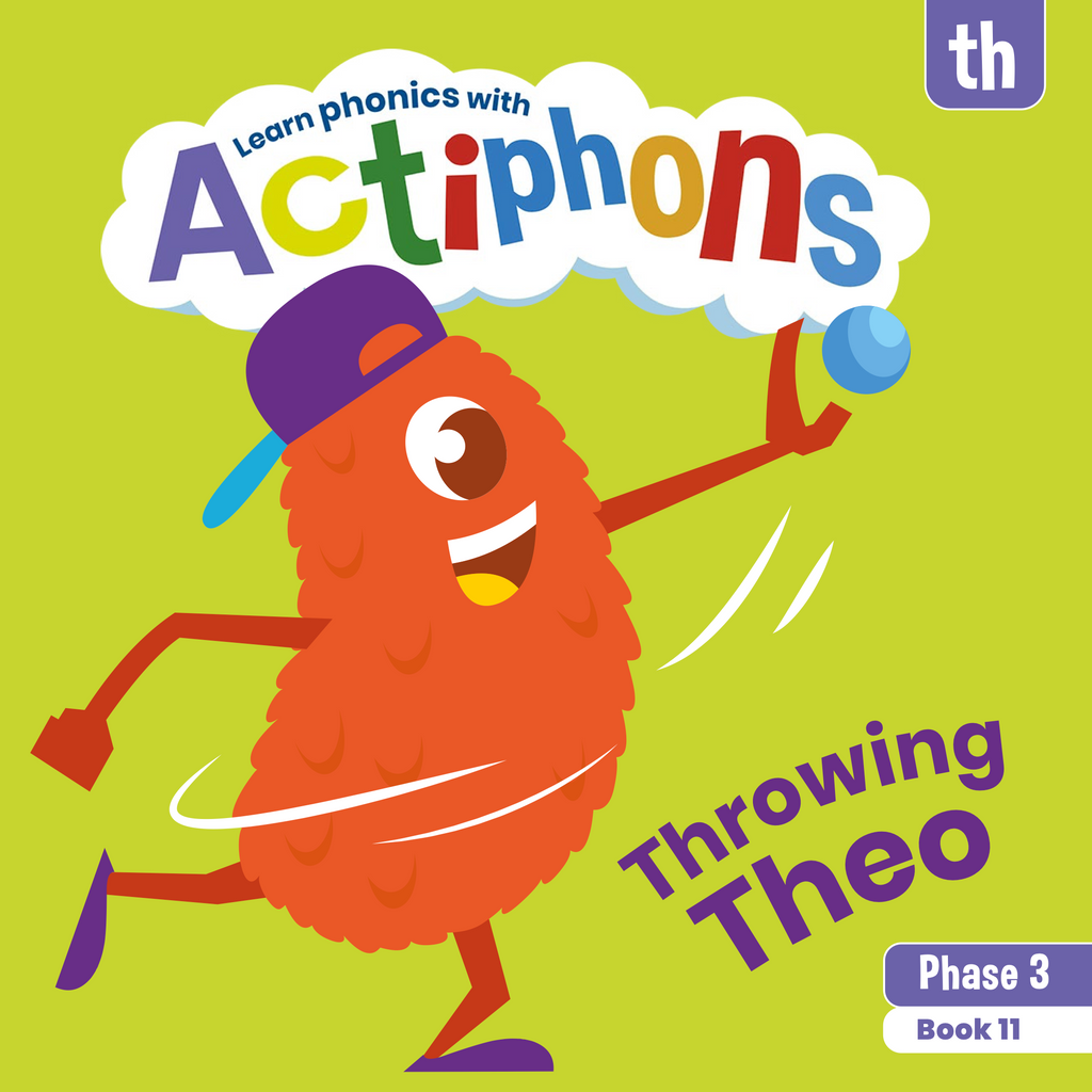 Learn phonics with Actiphons Throwing Theo 'th' sound reading book front cover