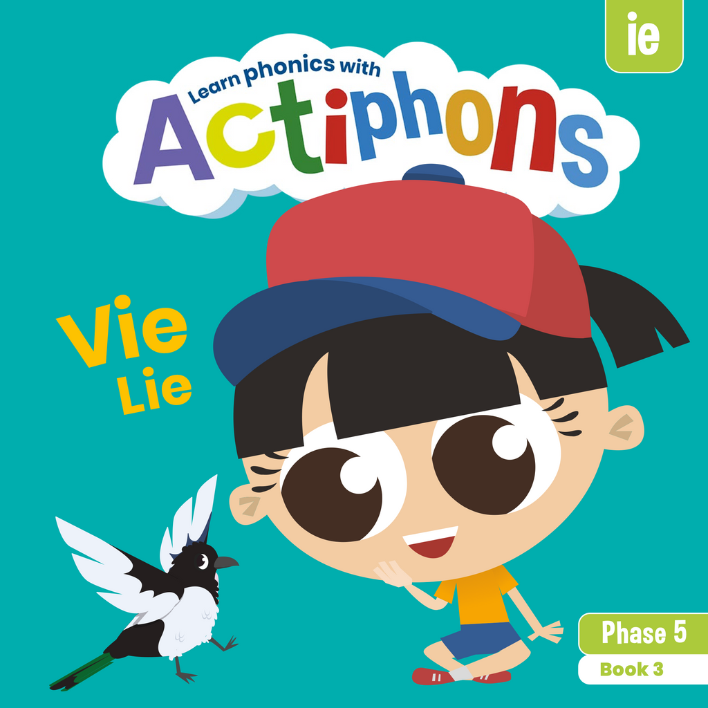 Learn phonics with Actiphons Vie Lie 'ie' sound reading book front cover