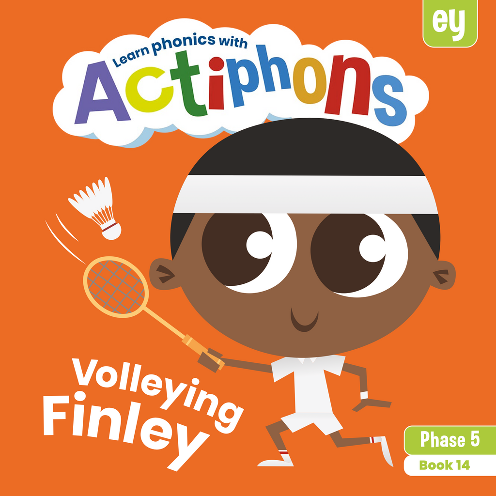 Learn phonics with Actiphons Volleying Finley 'ey' sound reading book front cover