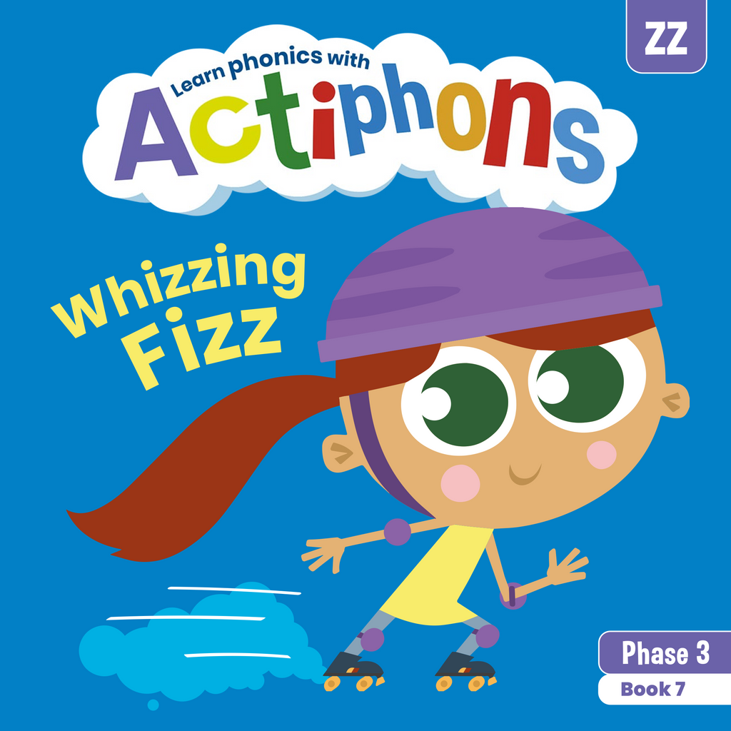 Learn phonics with Actiphons Whizzing Fizz 'zz' sound reading book front cover