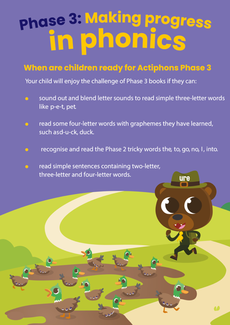 Learn phonics with Actiphons A parents guide Phase 3 explanation page